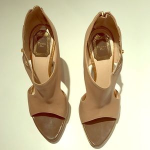 Taupe and gold Christian Dior sandals